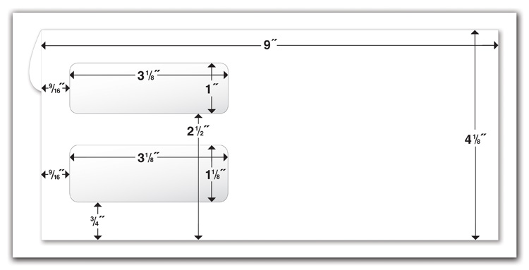 Computer Forms Double Window Envelope