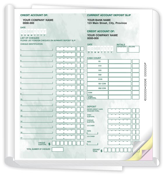 Deposit Slip Books