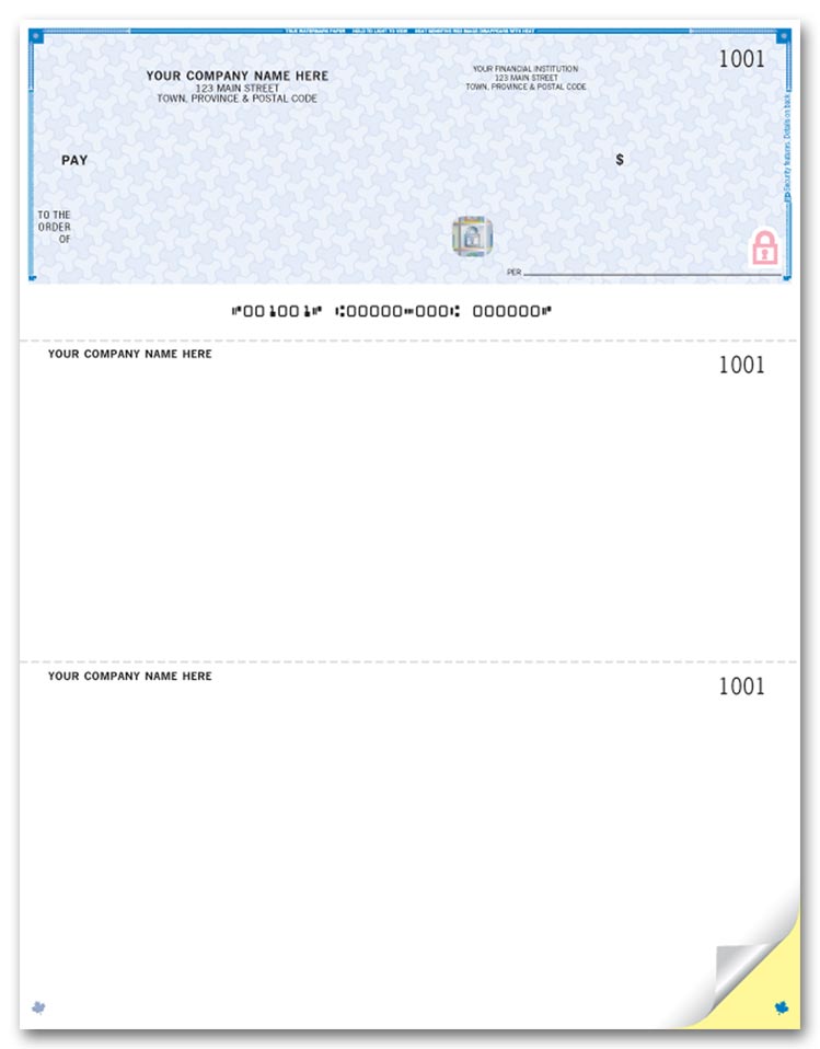High Security Laser Cheque