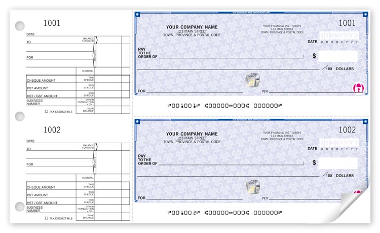 High Security 2-To-A- Page Cheques